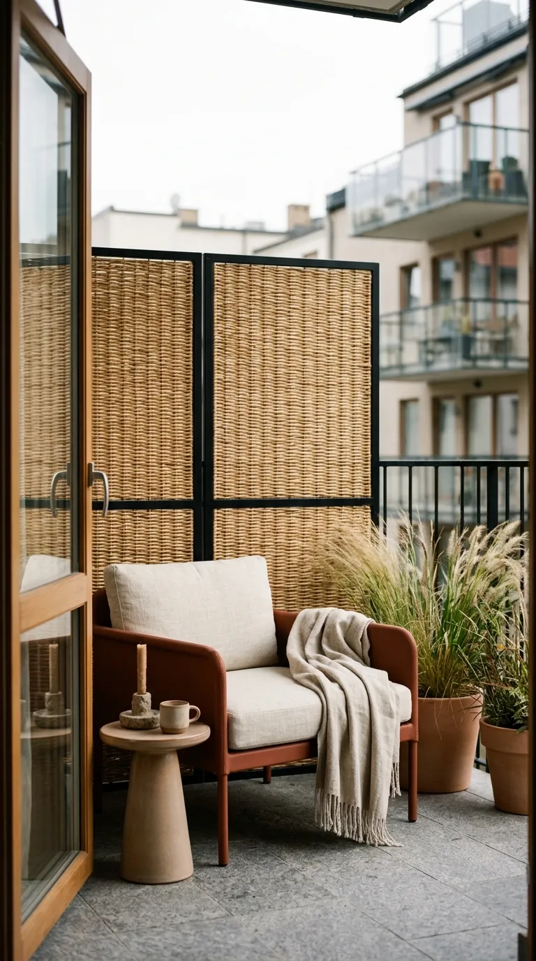 small apartment balcony decorating ideas Soft Privacy Screen
