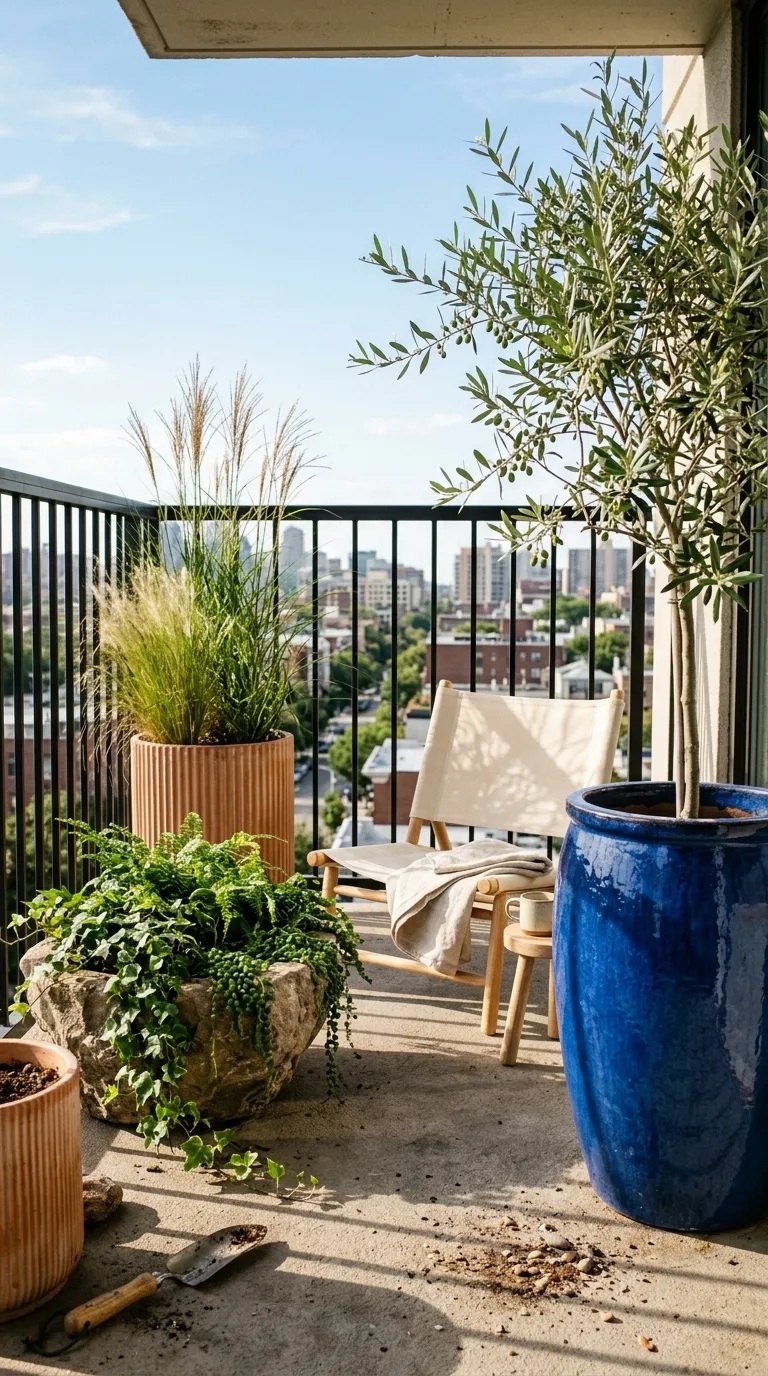 small apartment balcony decorating ideas Statement Planters