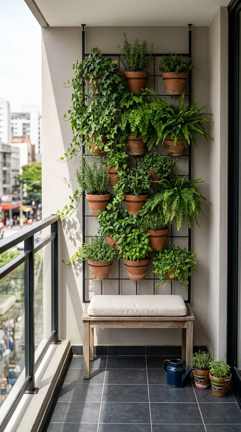 small apartment balcony decorating ideas Vertical Plant Wall