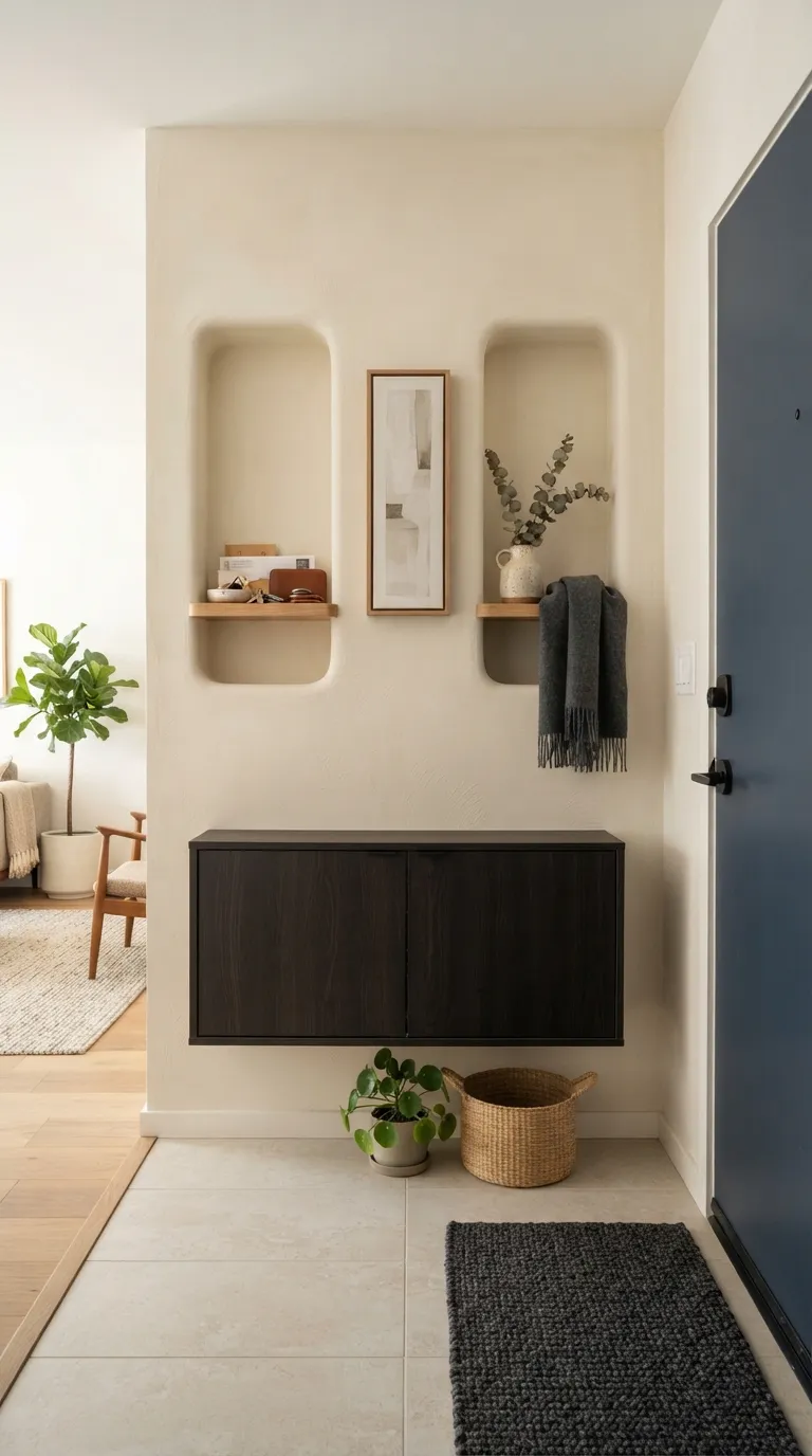 small apartment entryway ideas Built-In Wall Niches