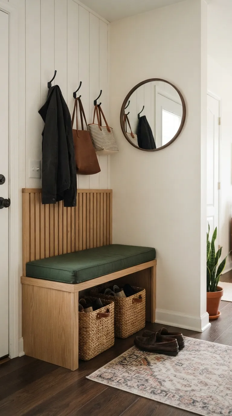 small apartment entryway ideas Corner Bench Nook