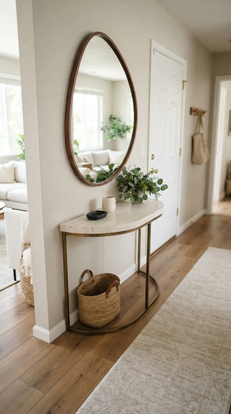 small apartment entryway ideas Curved Entry Table
