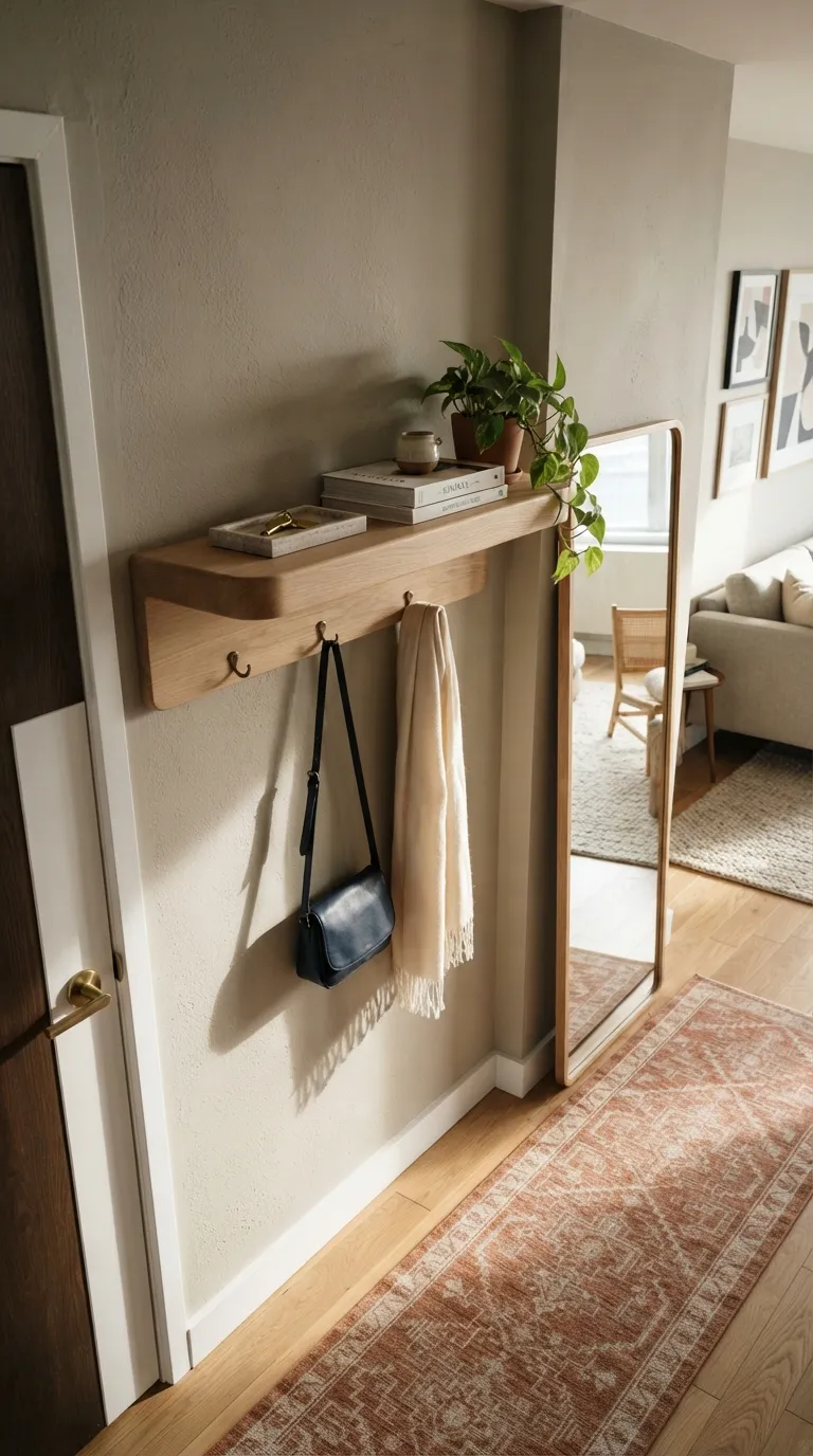 small apartment entryway ideas Floating Entry Shelf