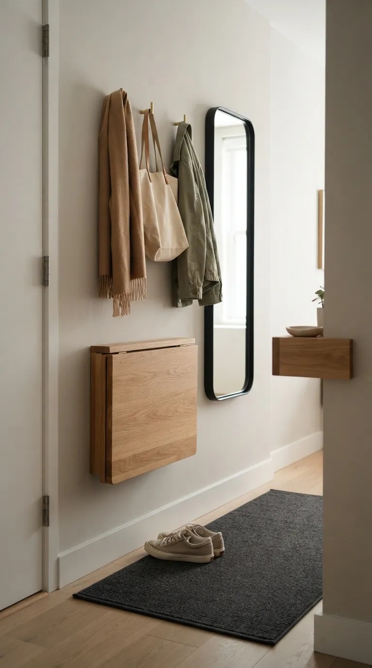 small apartment entryway ideas Fold-Down Entry Seat