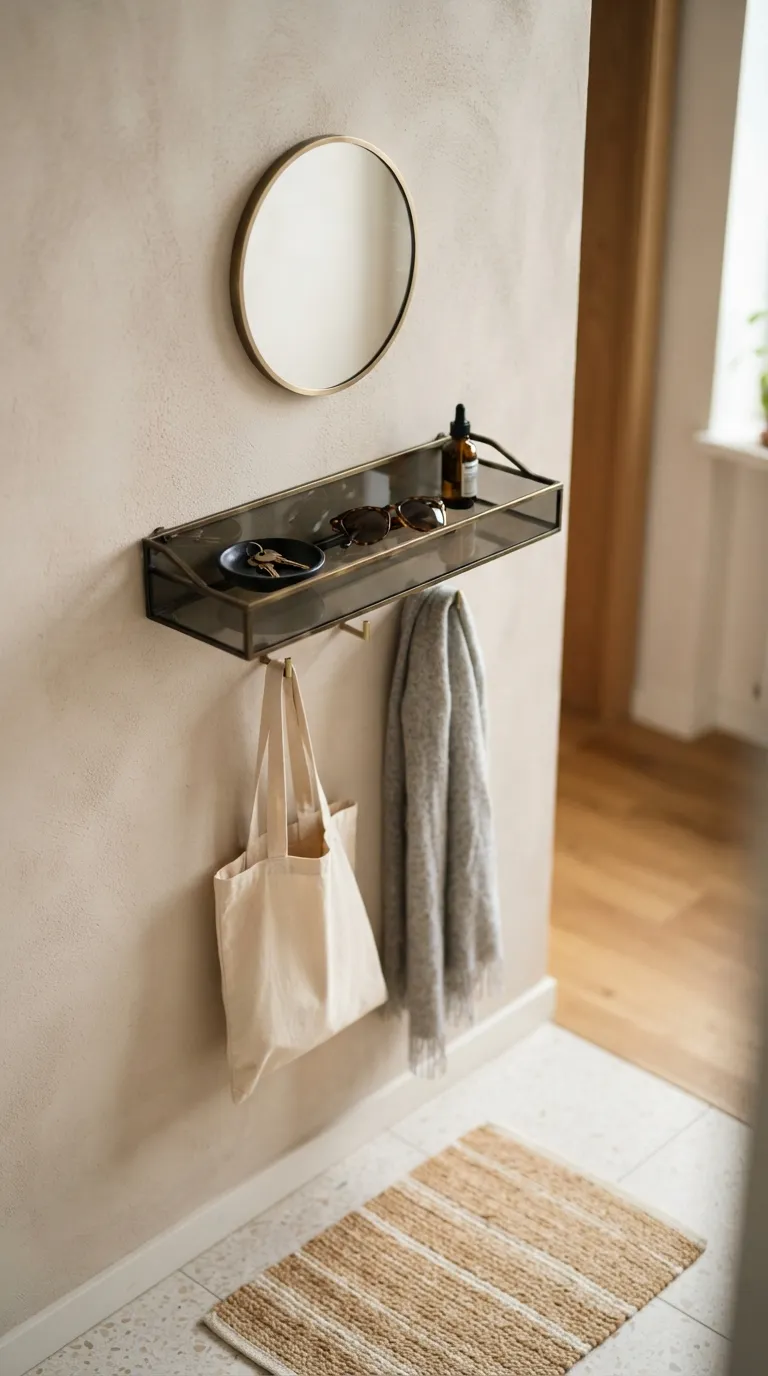 small apartment entryway ideas Glass Catchall Station