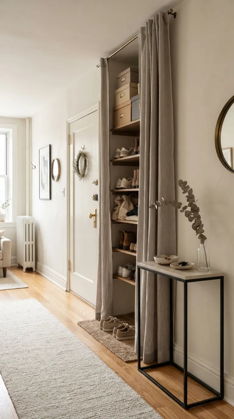 small apartment entryway ideas Hidden Entry Curtain