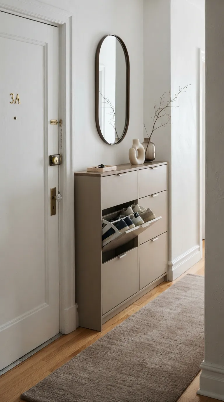 small apartment entryway ideas Hidden Shoe Cabinet