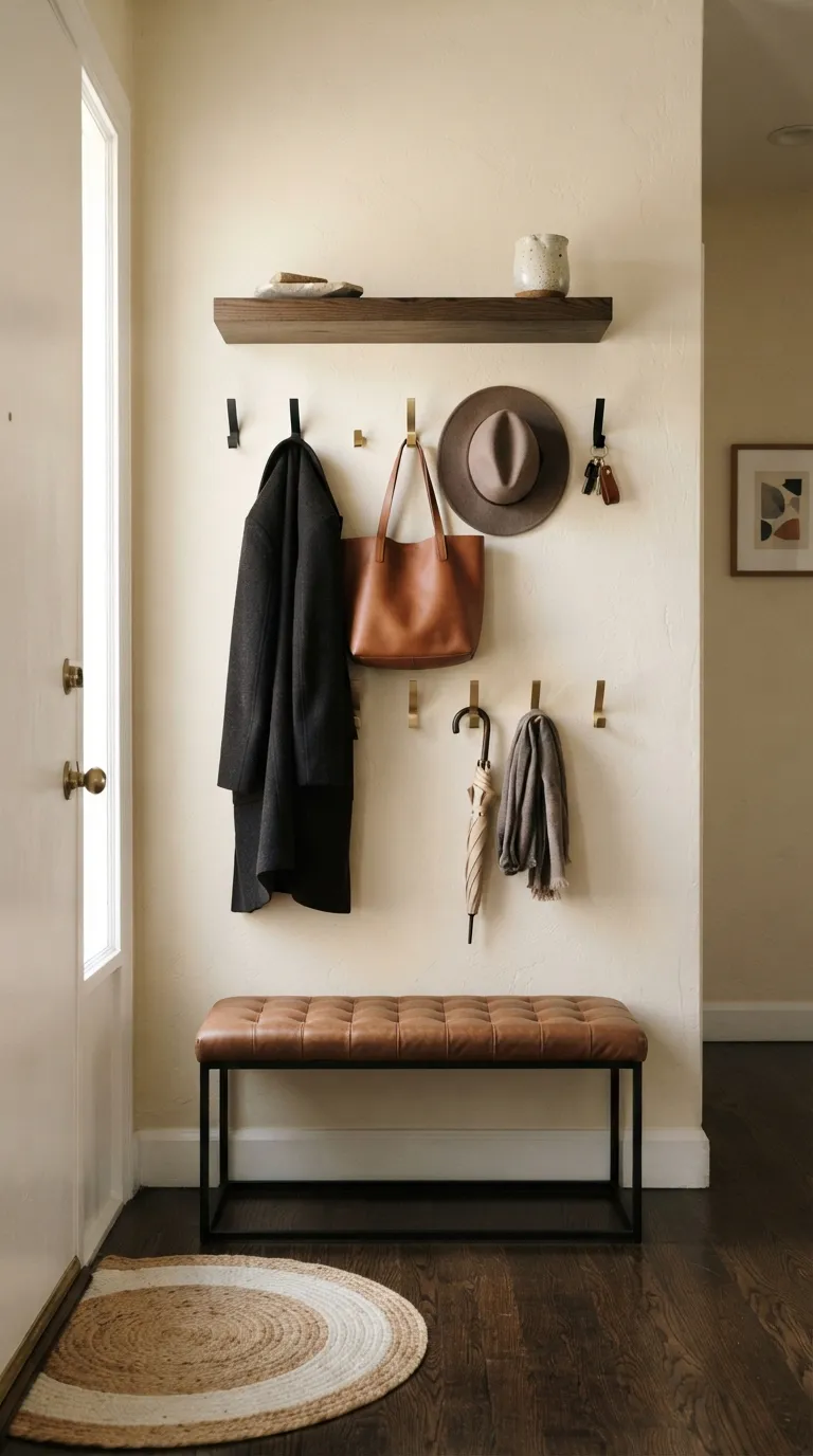 small apartment entryway ideas Layered Wall Hooks