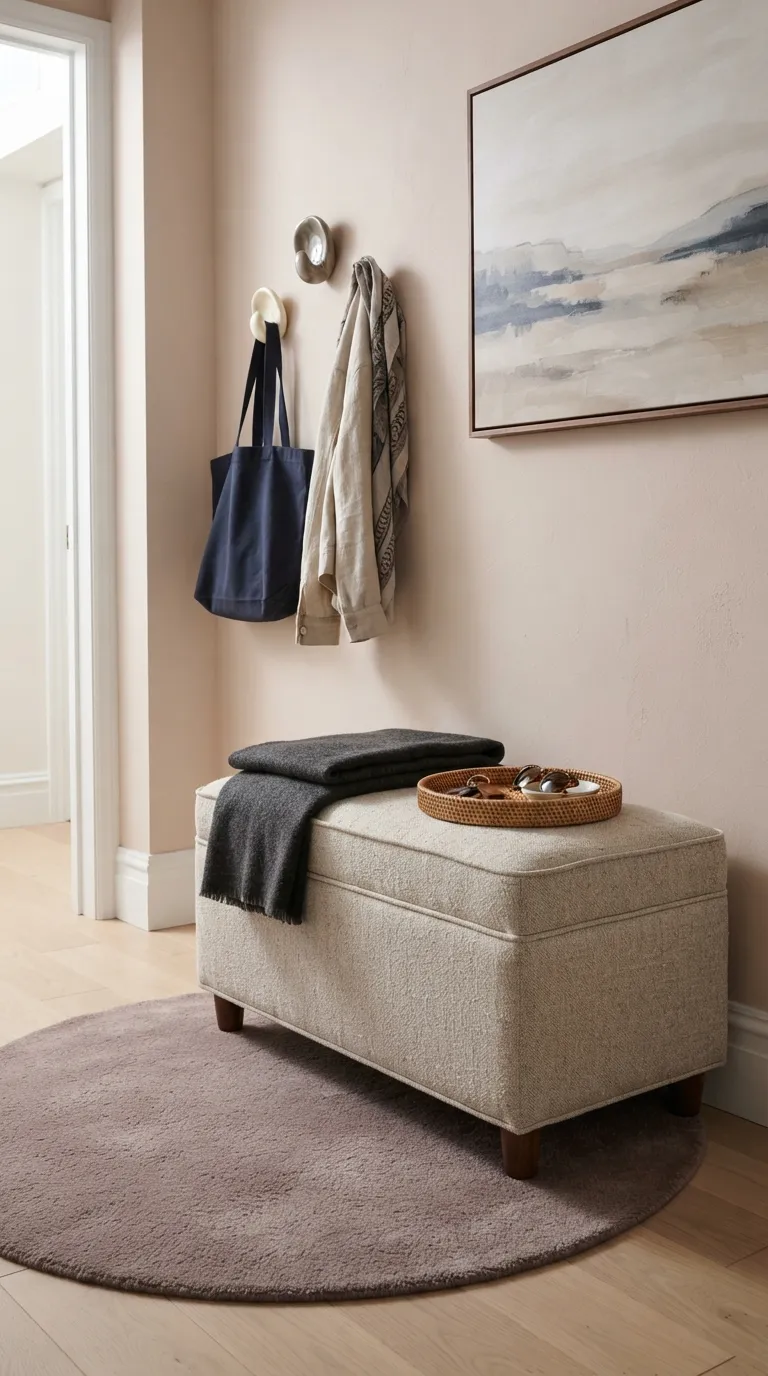small apartment entryway ideas Multipurpose Storage Ottoman