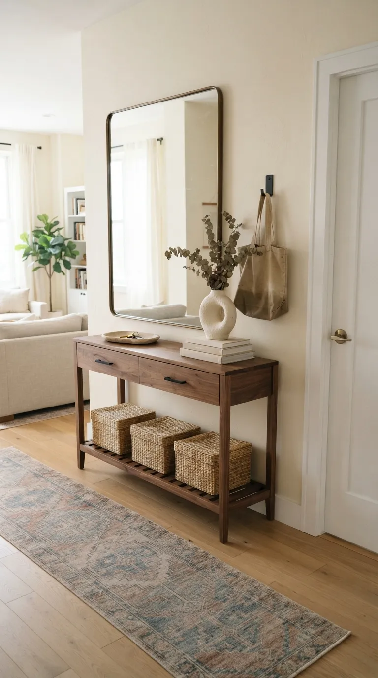 small apartment entryway ideas Slim Console Style