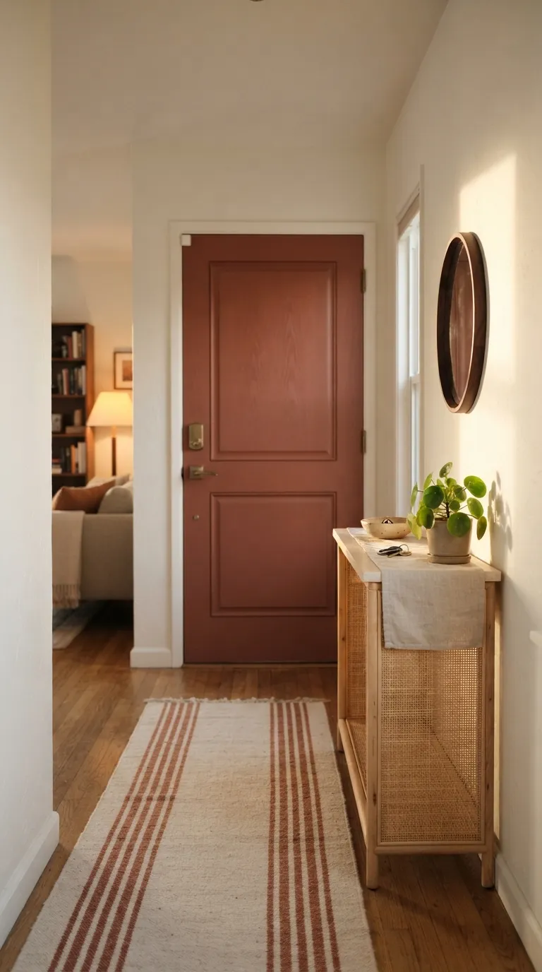 small apartment entryway ideas Statement Door Color