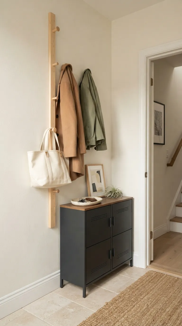 small apartment entryway ideas Vertical Coat Storage