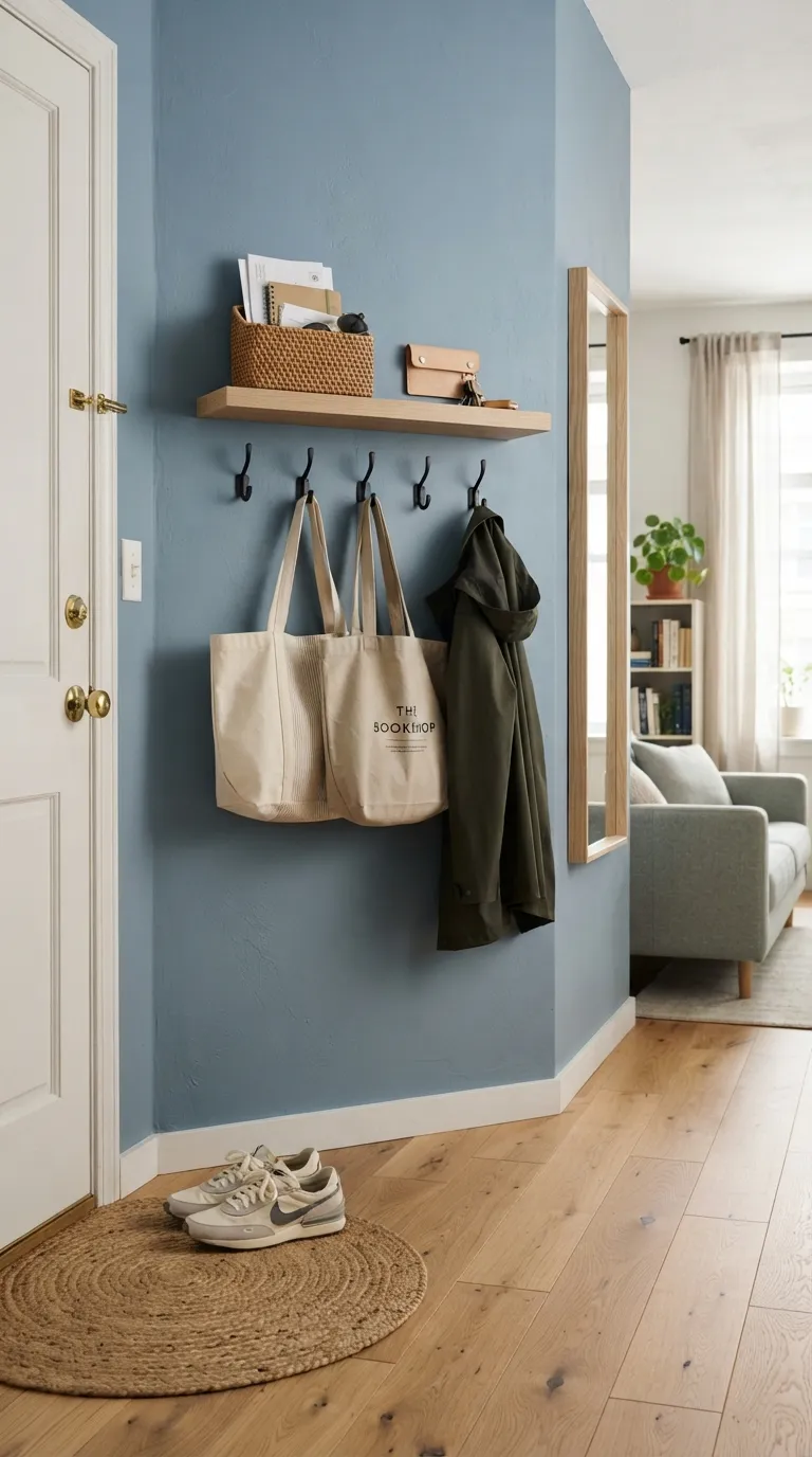 small apartment entryway ideas Wall-Mounted Drop Zone