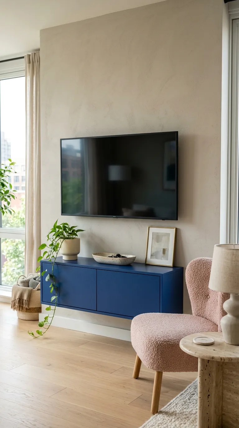 tv stand wall design ideas Floating Color Console