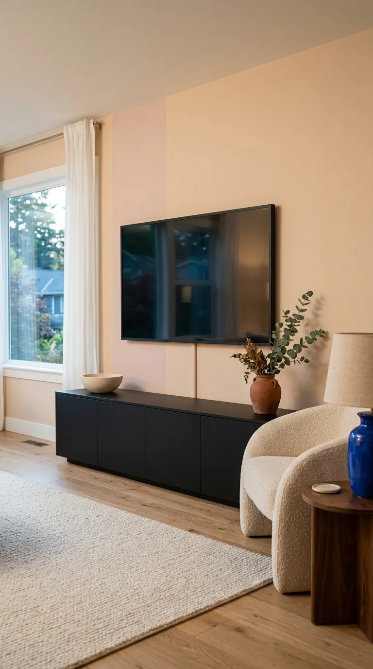 tv stand wall design ideas Minimal Black Console