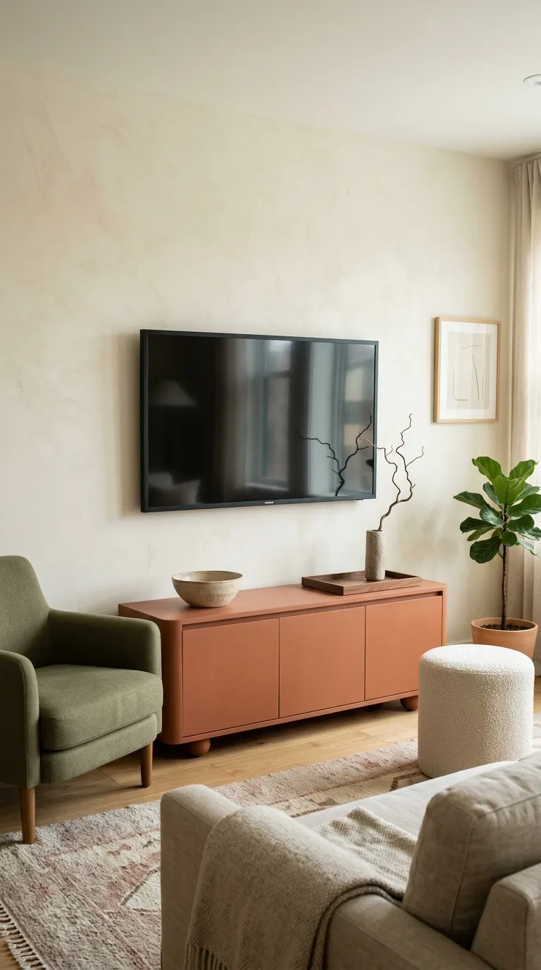 tv stand wall design ideas Terracotta Console Wall