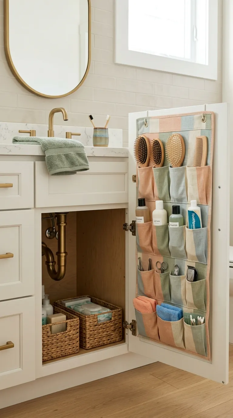under sink bathroom storage ideas Hanging Door Pockets
