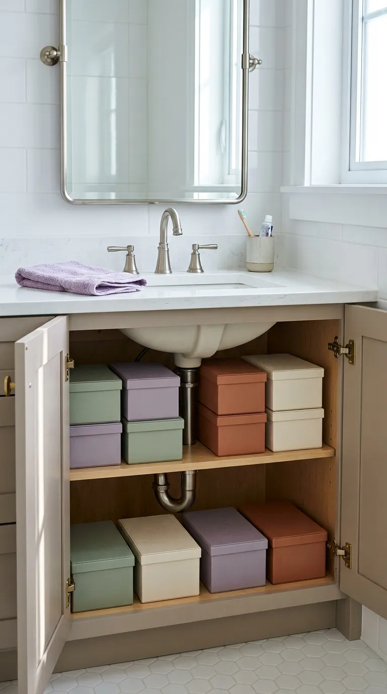 under sink bathroom storage ideas Lidded Storage Boxes