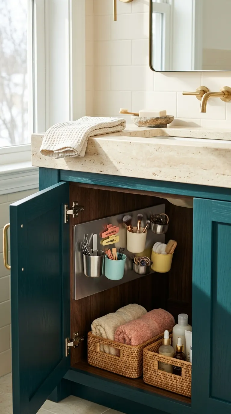 under sink bathroom storage ideas Magnetic Storage Cups
