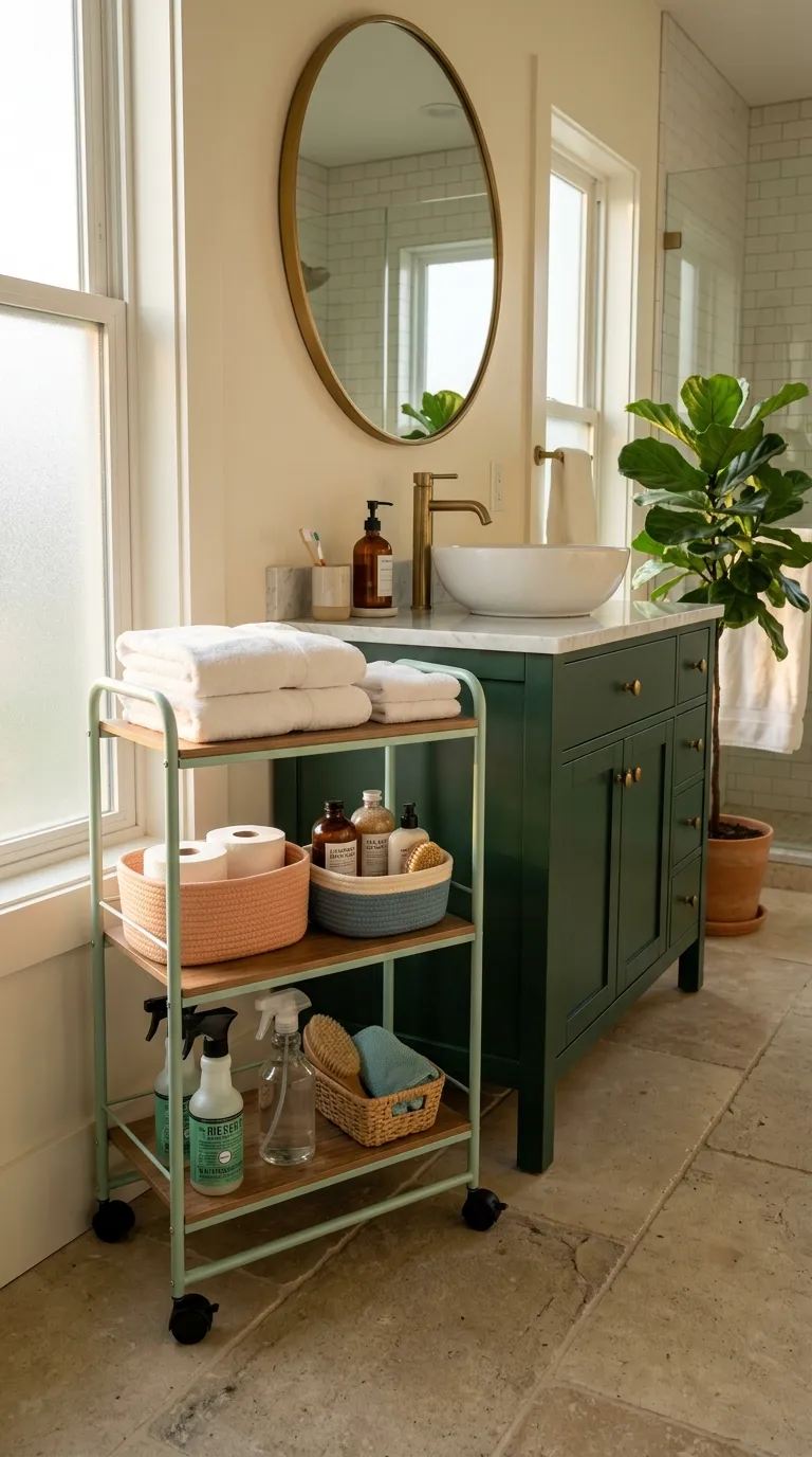 under sink bathroom storage ideas Rolling Storage Cart