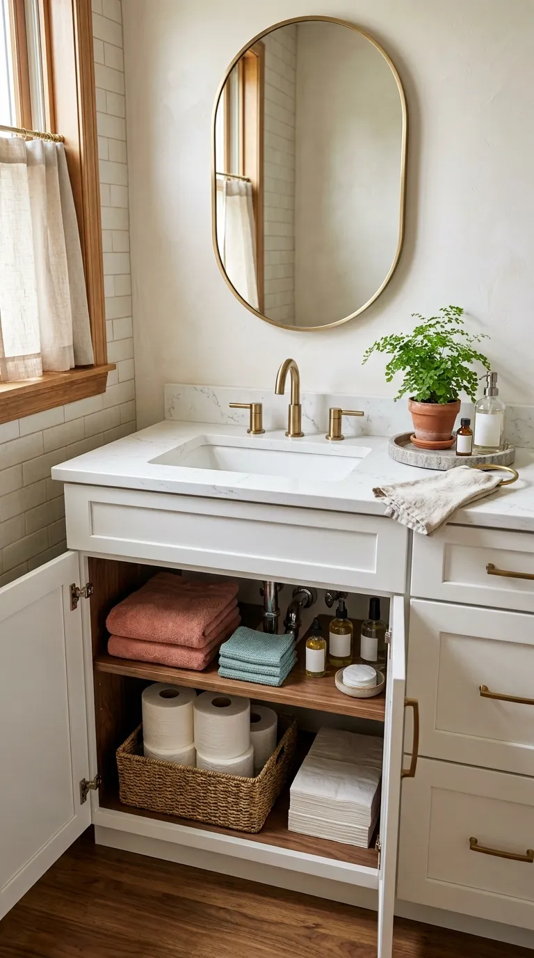 under sink bathroom storage ideas Slim Shelf Stacking