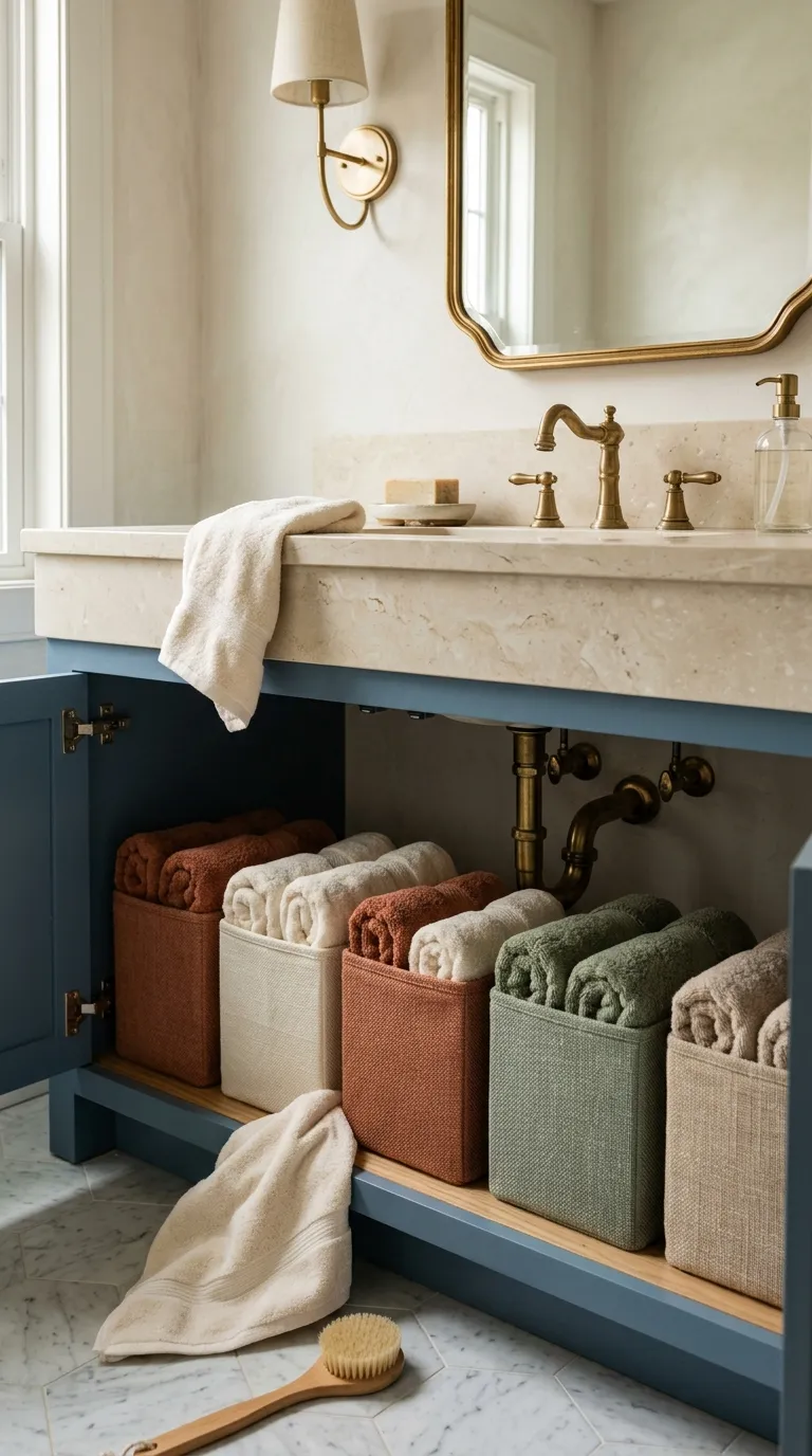 under sink bathroom storage ideas Towel Roll Cubes
