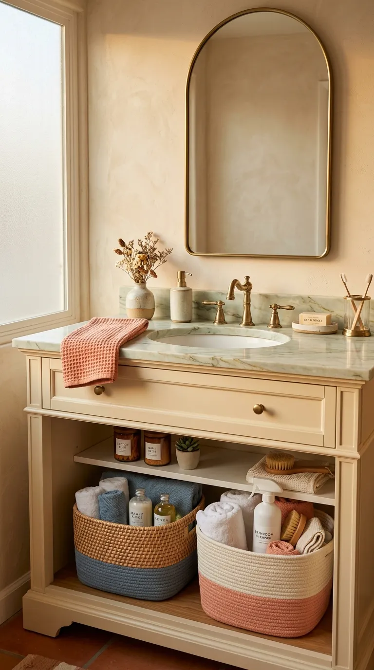 under sink bathroom storage ideas Two-Tone Storage Baskets