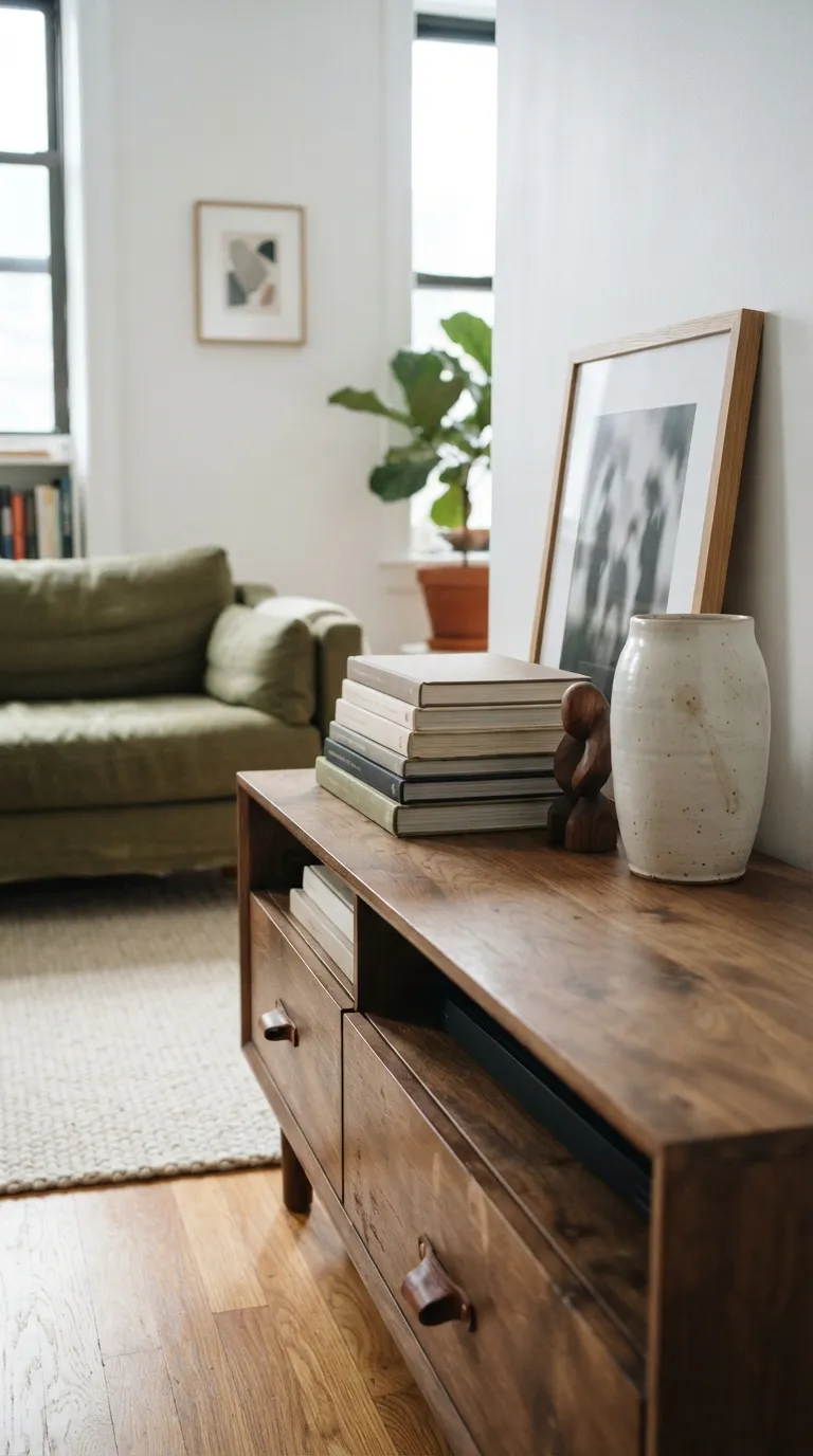 Vibey Apartment Living Room Display Books With Character