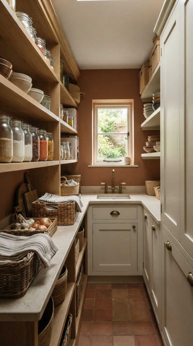 Village Kitchen Ideas A Butler's Pantry With Open Storage