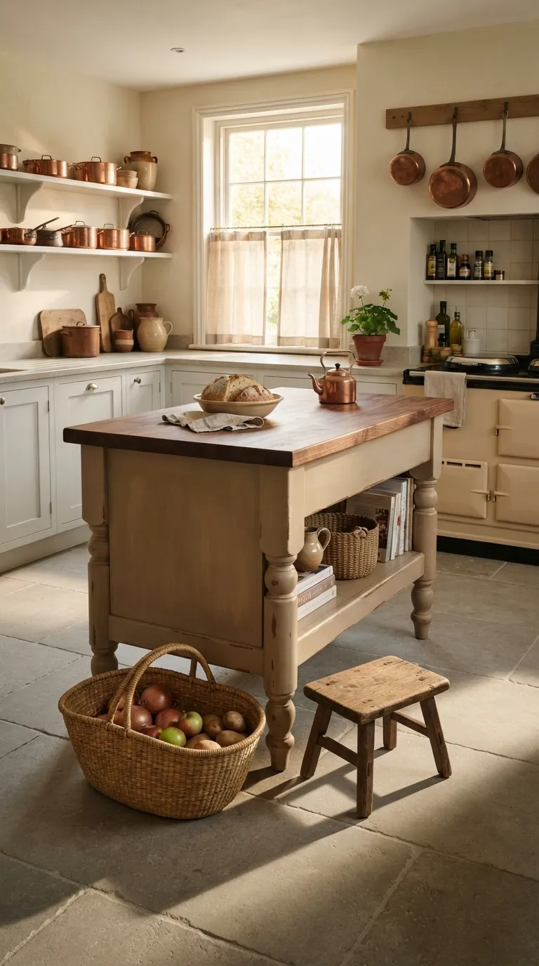 Village Kitchen Ideas A Freestanding Wooden Kitchen Island