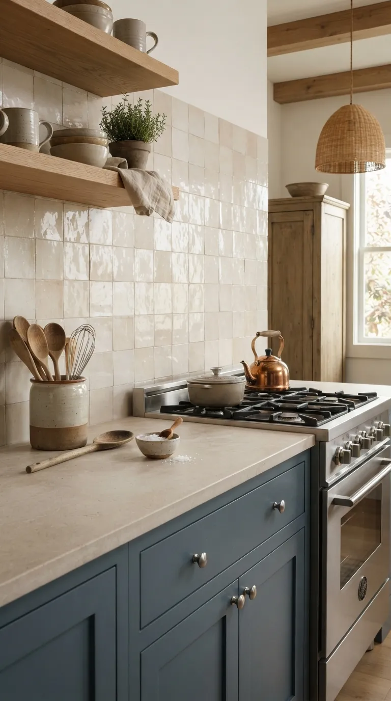Village Kitchen Ideas Handmade-Style Tile Backsplash