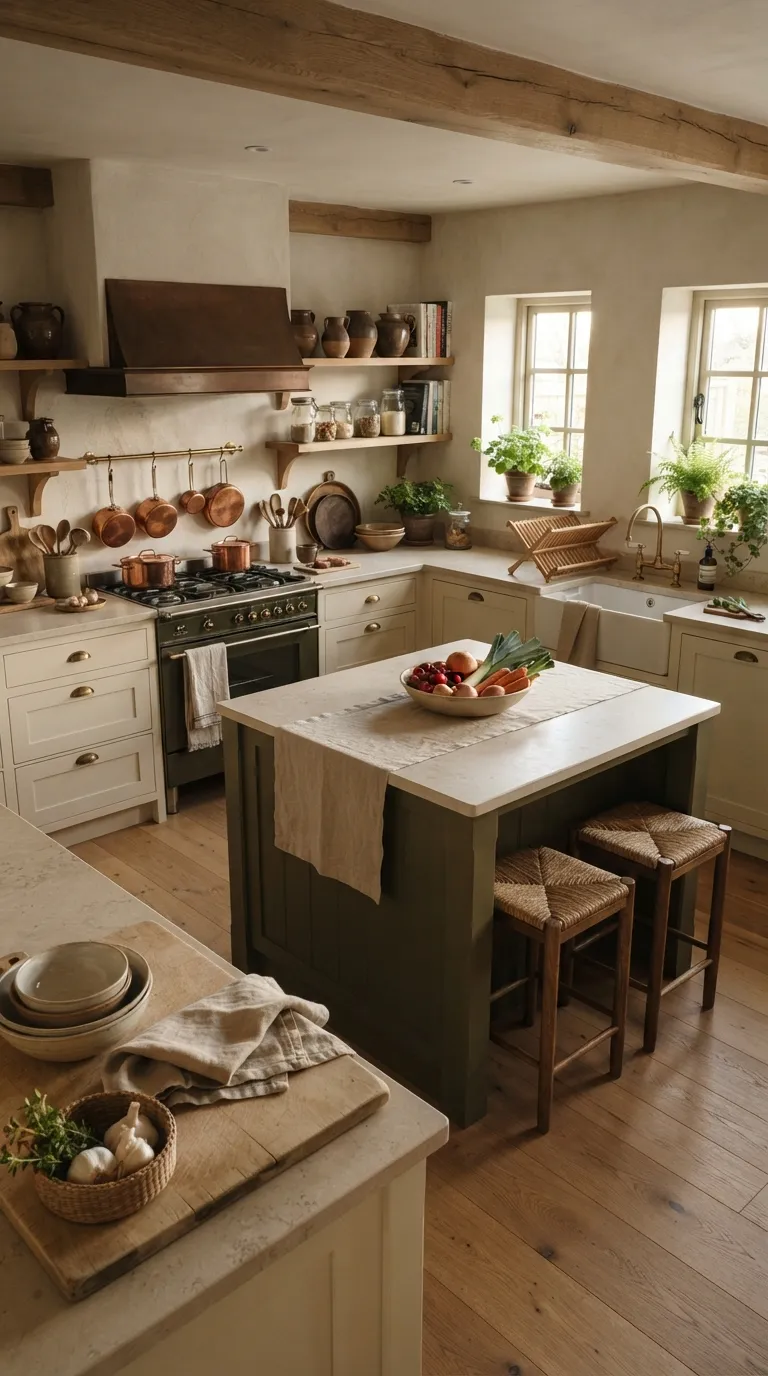 Village Kitchen Ideas Layered Textures for a Lived-In Country Kitchen