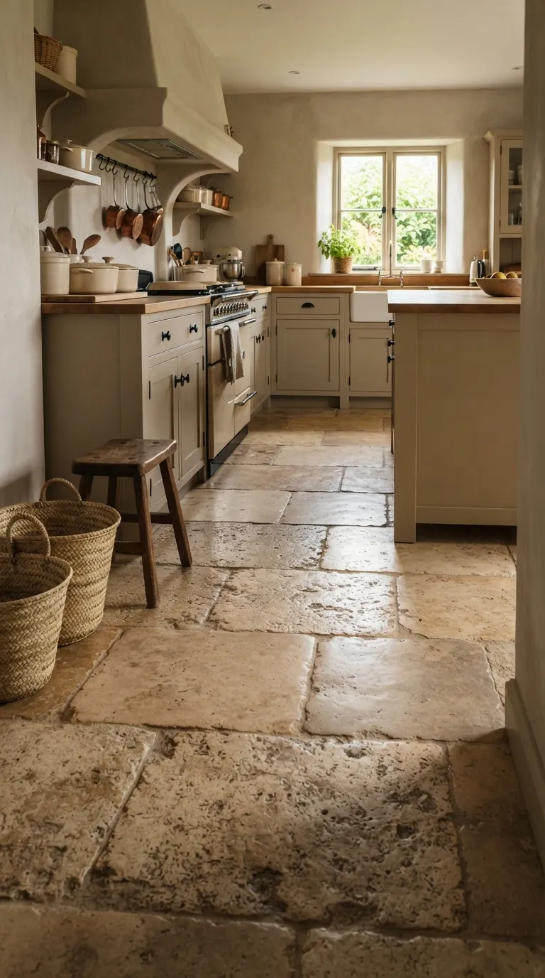 Village Kitchen Ideas Rustic Stone Flooring