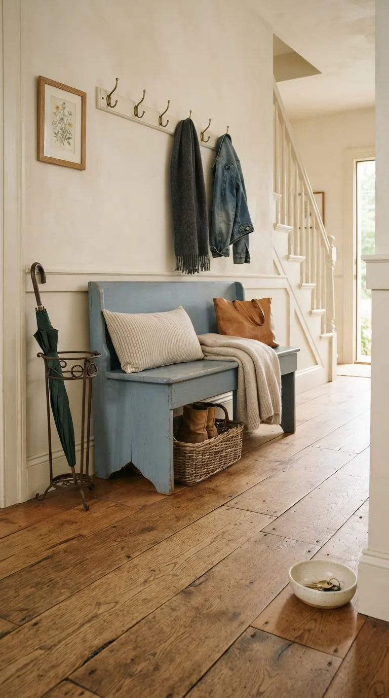 vintage cottagecore home decor Add a Painted Wood Bench