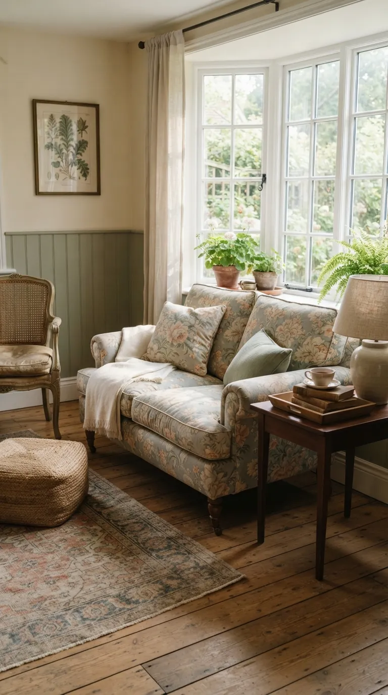 vintage cottagecore home decor Add Floral Upholstered Seating