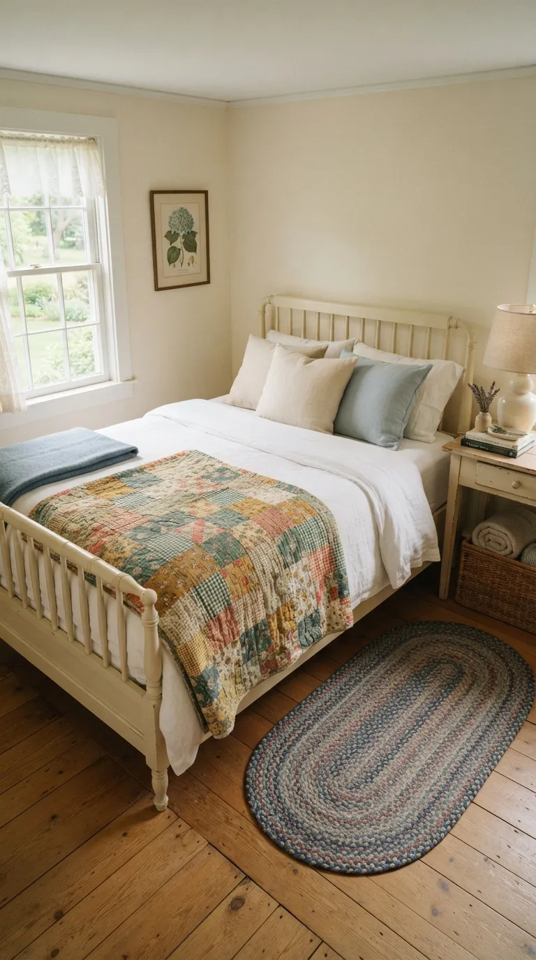 vintage cottagecore home decor Layer a Patchwork Quilt