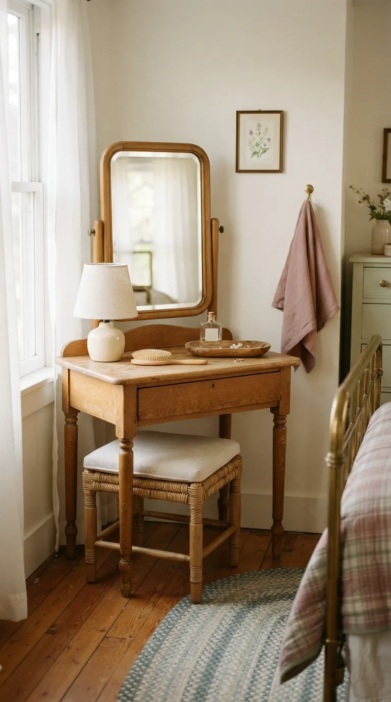 vintage cottagecore home decor Style a Vintage Vanity