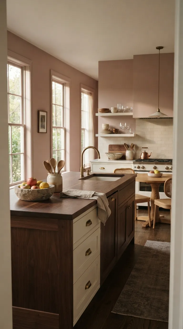 Vintage Pink Kitchen Dusty Rose Walls