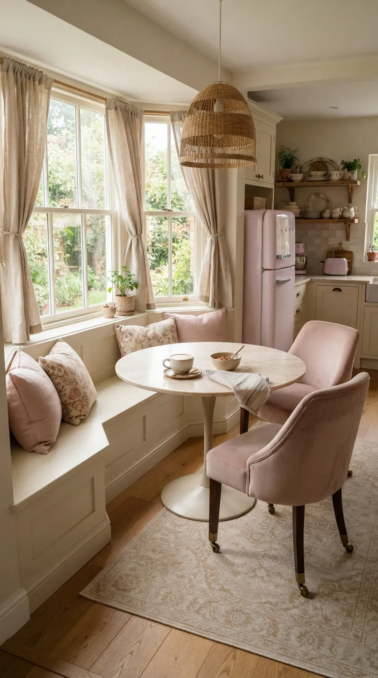 Vintage Pink Kitchen Pink Breakfast Nook
