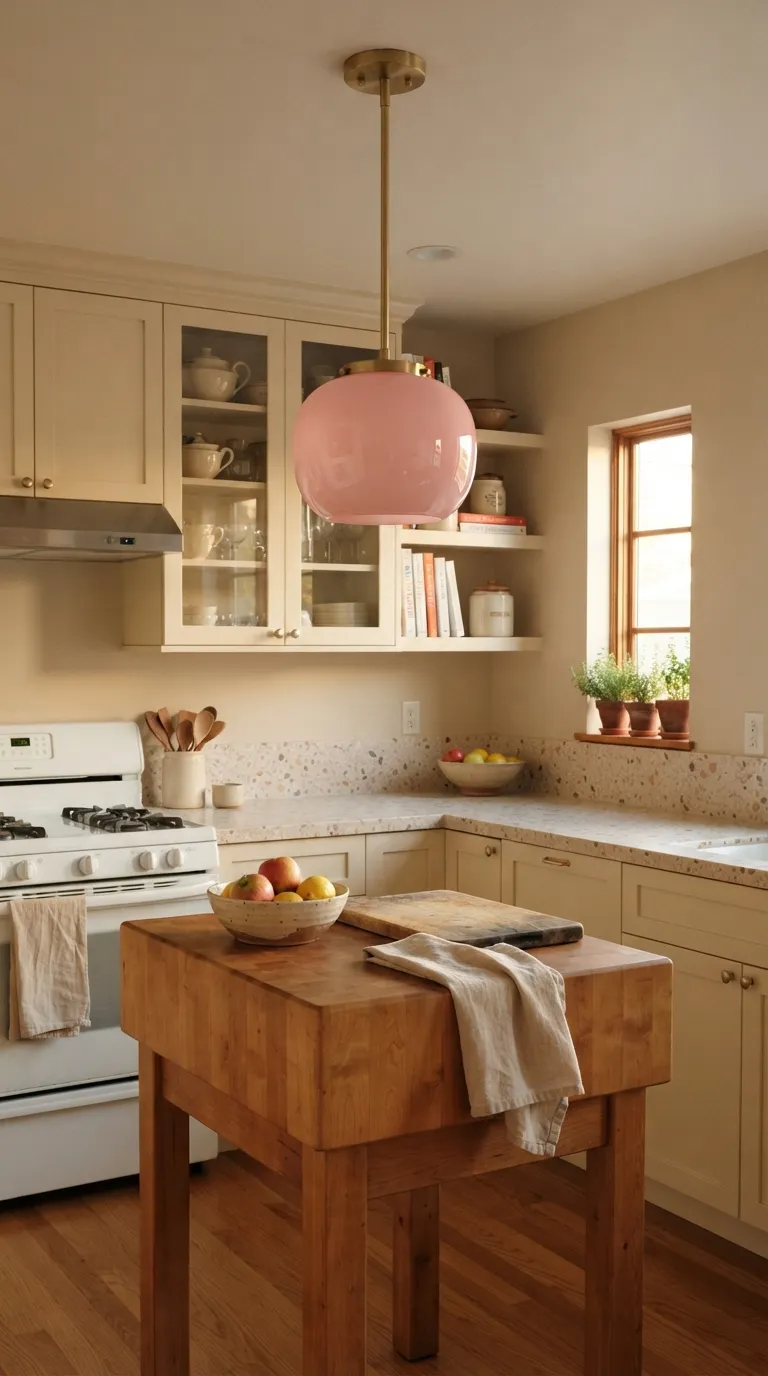Vintage Pink Kitchen Pink Pendant Lighting