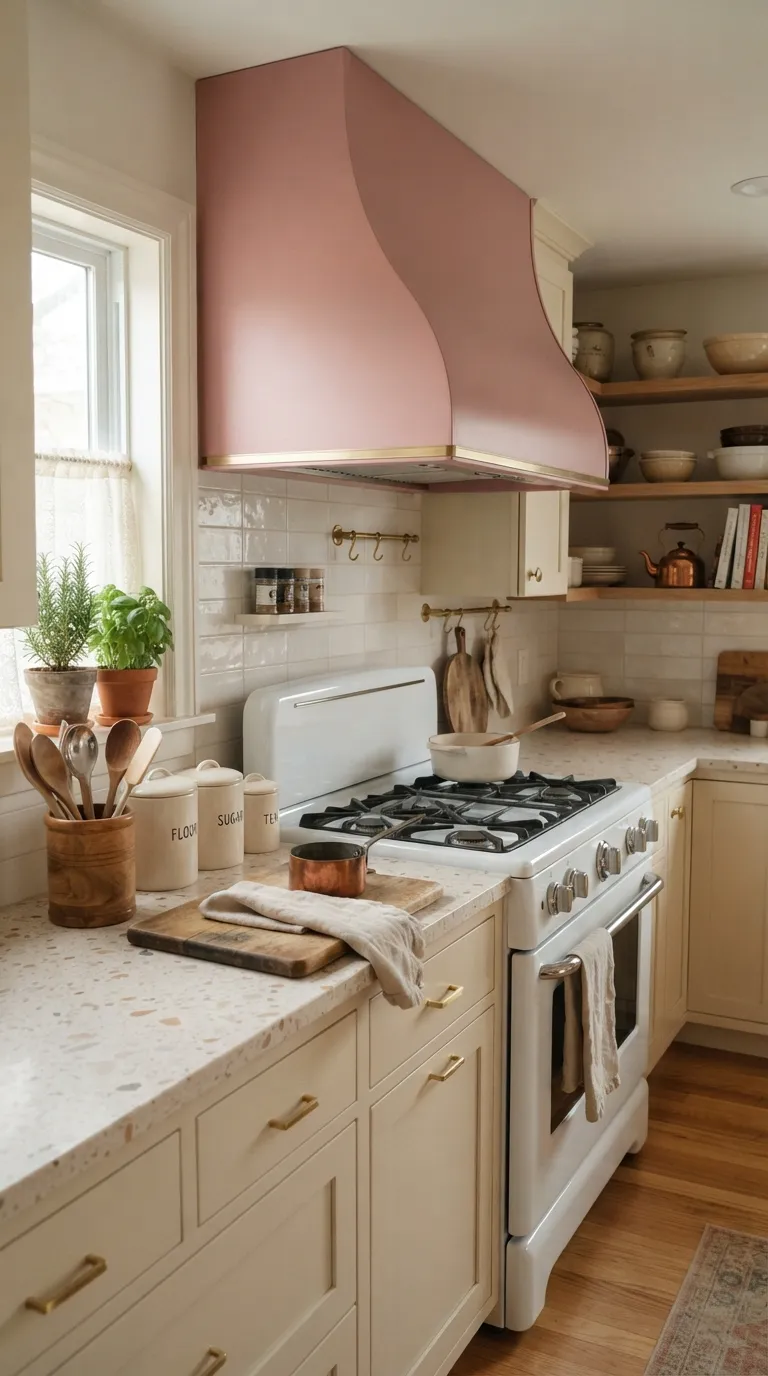 Vintage Pink Kitchen Pink Retro Range Hood