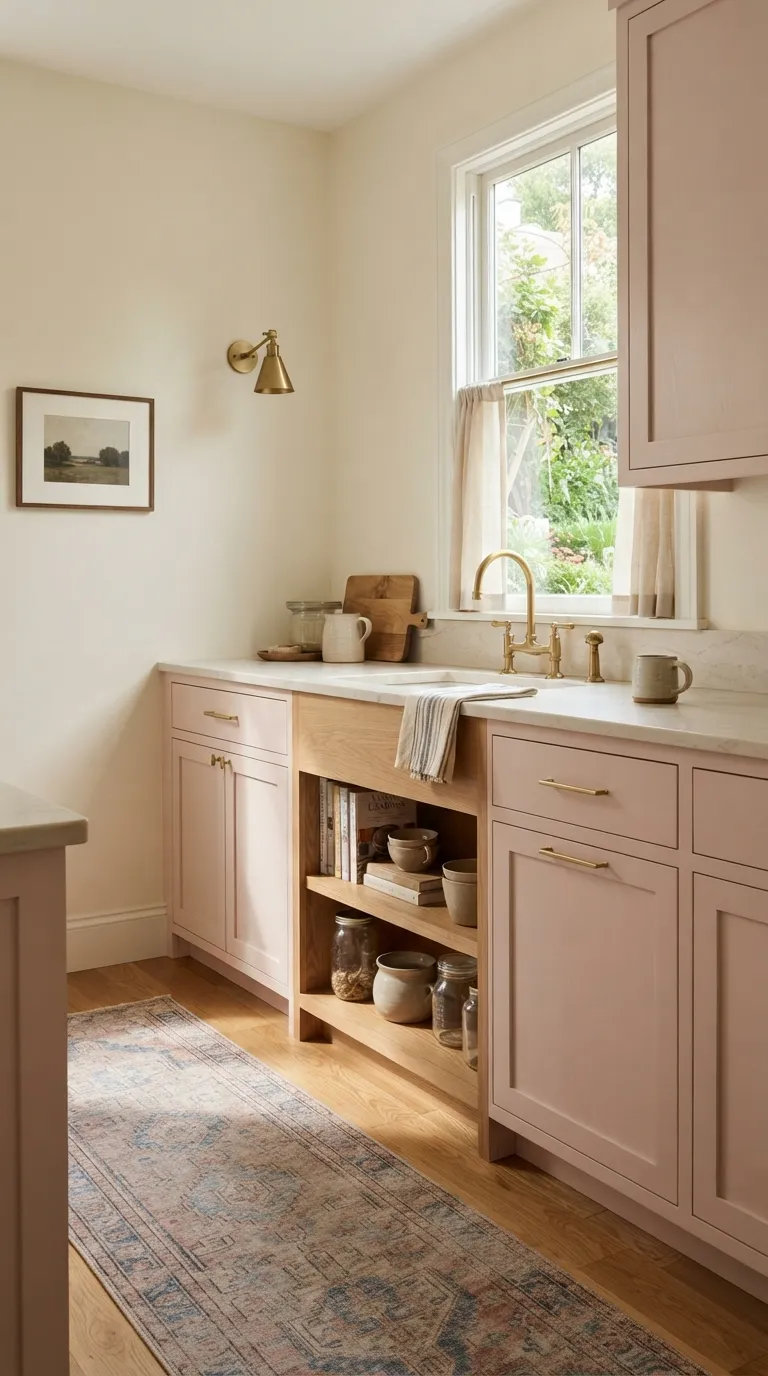 Vintage Pink Kitchen Soft Blush Cabinets