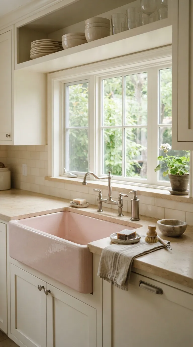 Vintage Pink Kitchen Vintage Pink Sink Area