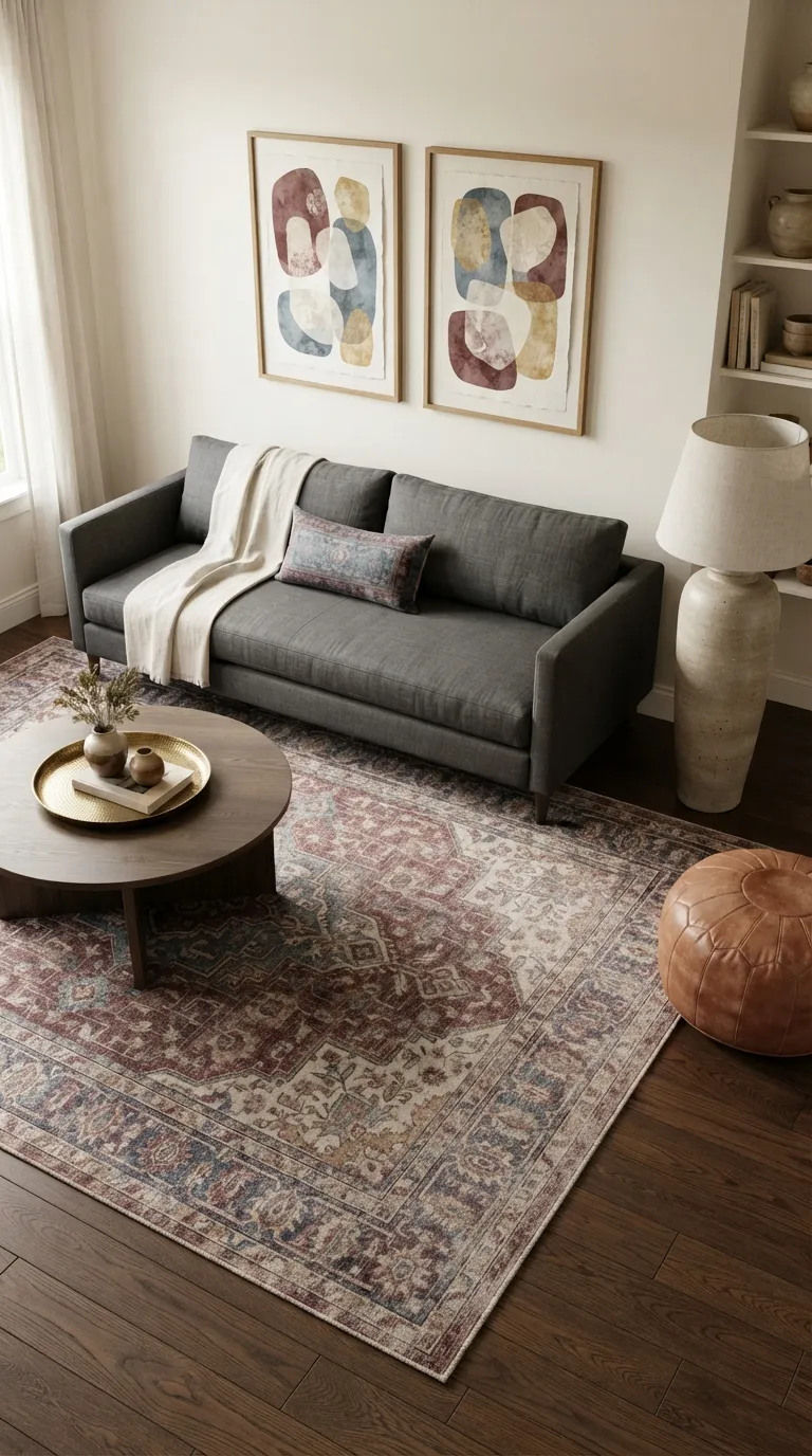 wall art living room Matching Art To Rugs