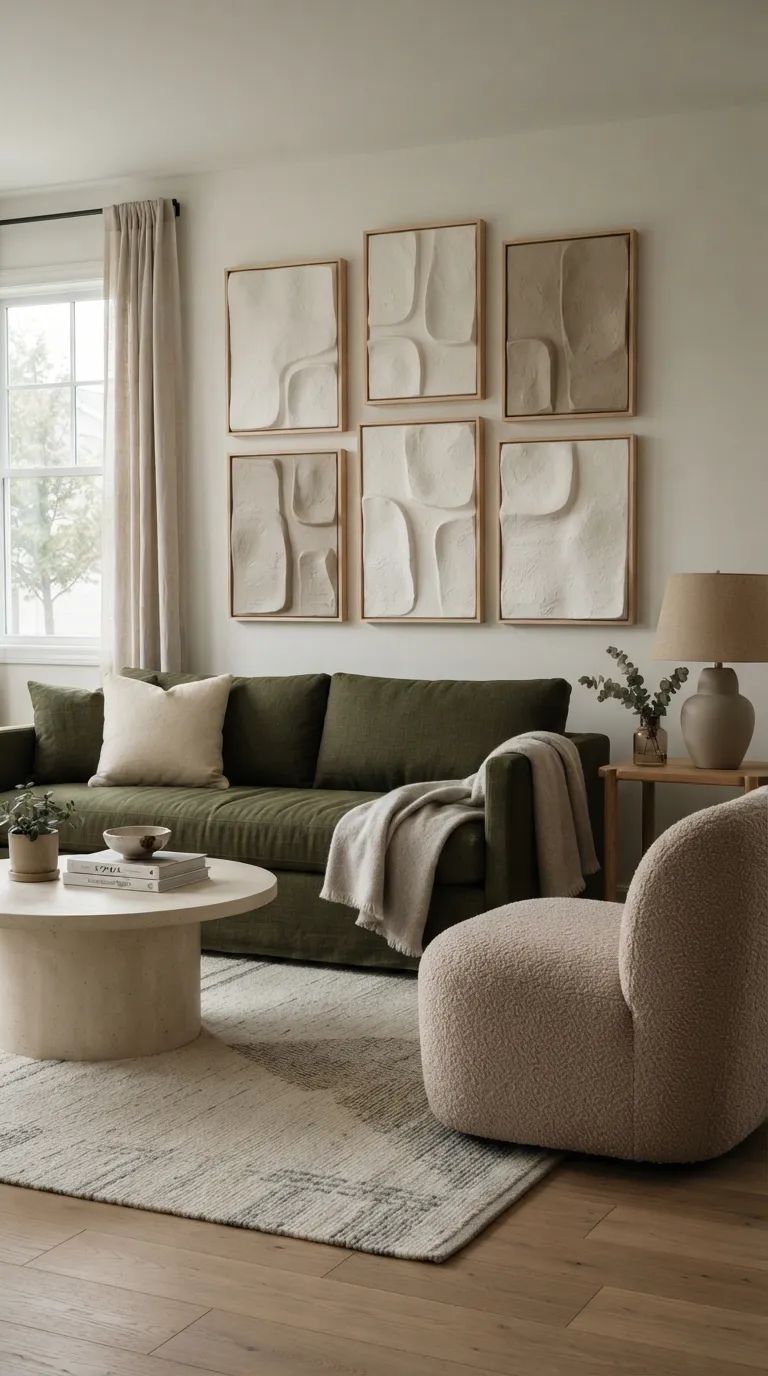 wall art living room Sculptural Neutral Pieces