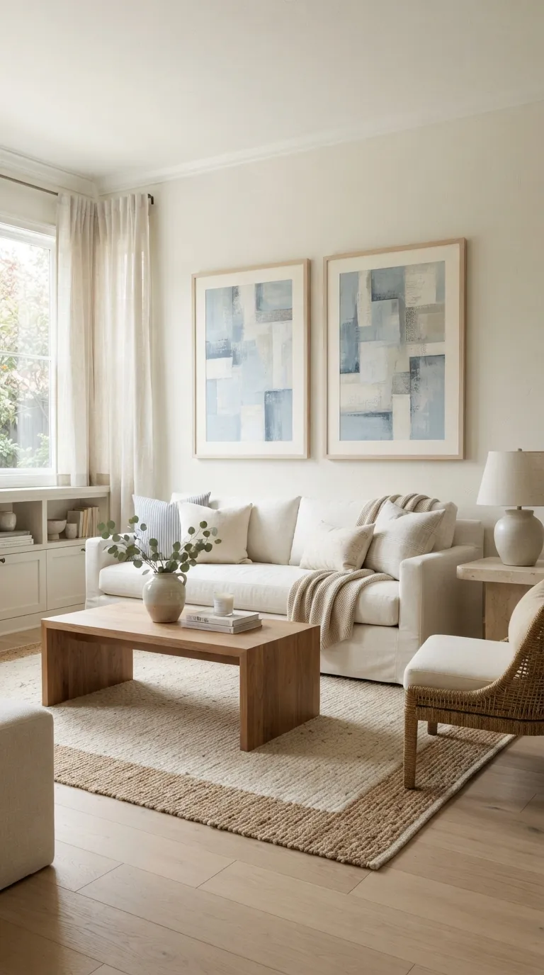wall art living room Soft Blue Artwork