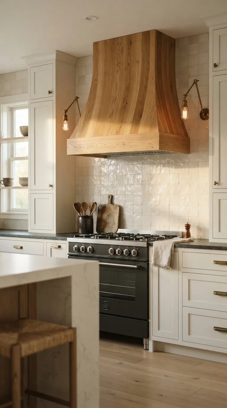 Warm Wood Kitchen Ideas Warm Wood Range Hood