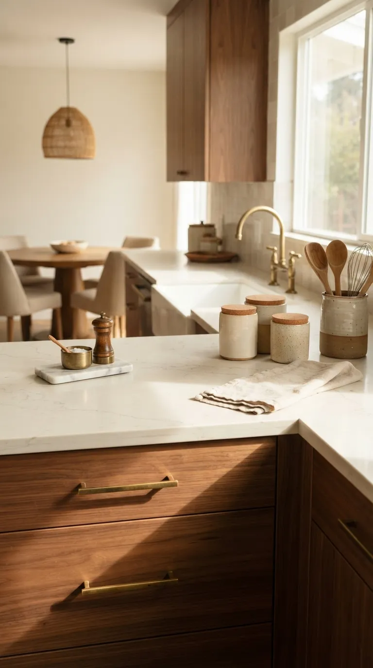 Warm Wood Kitchen Ideas Wood Cabinetry With Brass