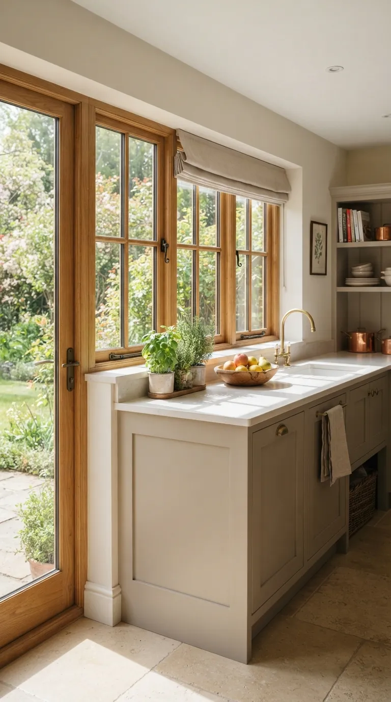 Warm Wood Kitchen Ideas Wood Framed Windows
