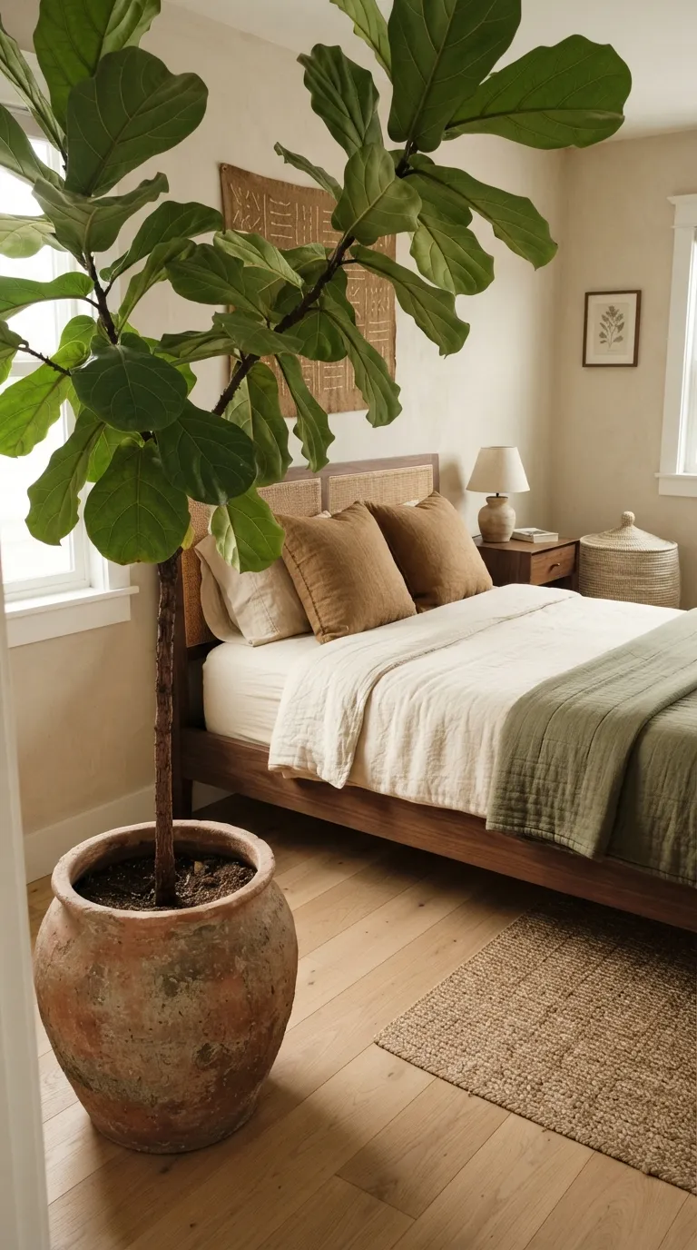 Afrohemian Bedroom Ideas Decorate With Oversized Green Plants